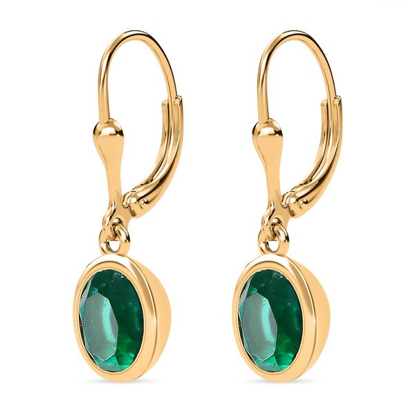 Smaragd Triplett Quarz Ohrringe - 3,07 ct. image number 4