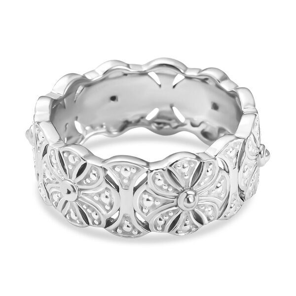 Weißer Diamant Ring 925 Silber, platiniert (Größe 18.00) image number 6