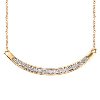 Diamant-Halskette, 50 cm, 925 Silber Vermeil ca. 0,25 ct