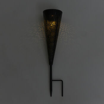 Kegelf&ouml;rmige, energiesparende Solarleuchte Schwarz