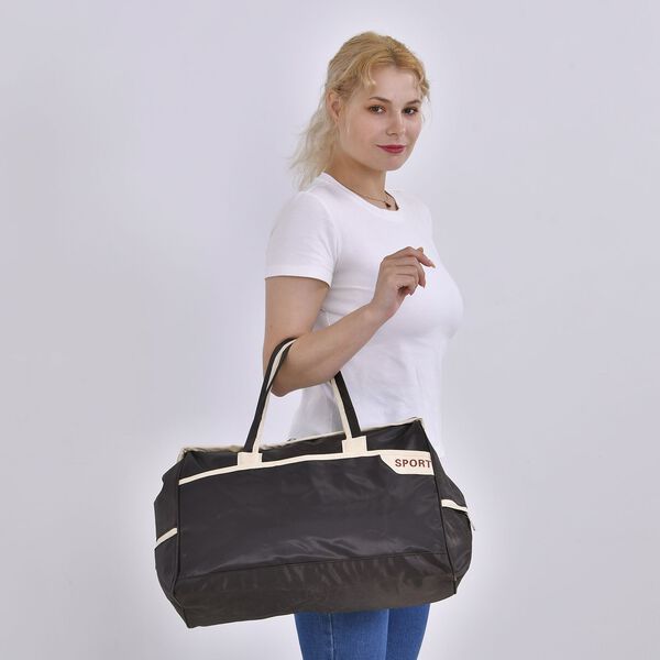 Elegante Nylon-Reisetasche mit Großem Stauraum, Größe: 48 x 22 x 29 cm, Grau image number 2