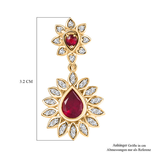 D'Joy Afrikanischer Rubin und Zirkon Ring und Anh&auml;nger image number 13