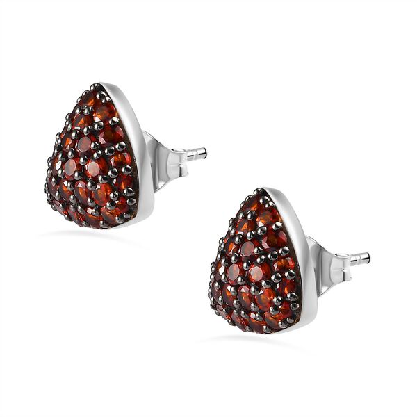 Mosambik Granat Ohrringe 925 Silber platiniert ca. 2,57 ct. image number 4