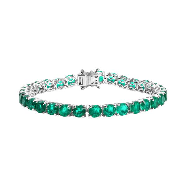D'Joy Smaragd-Quarz Triplette Armband ca. 19 cm 925 Silber rhodiniert ca. 32,46 ct. image number 0