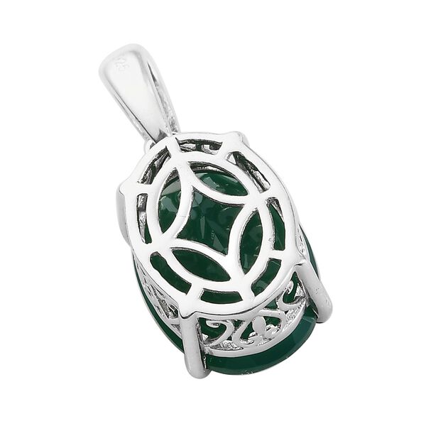 Grüne Onyx Solitär Anhänger 925 Silber rhodiniert ca. 6,44 ct image number 5