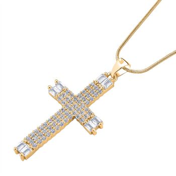 Wei&szlig;er Zirkonia Halskette ca. 52 cm Nickelfreies Messing