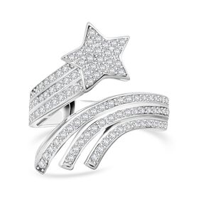 Lustro Stella Weißer Zirkonia Ring 925 Silber rhodiniert (Größe 17.00)