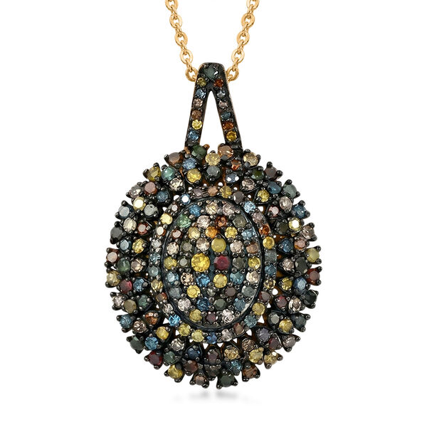 D'Joy Roter Diamant, Gelber Diamant Schmuckset ca. 50 cm 925 Silber 750 Gelbgold vermeil ca. 1.04 ct