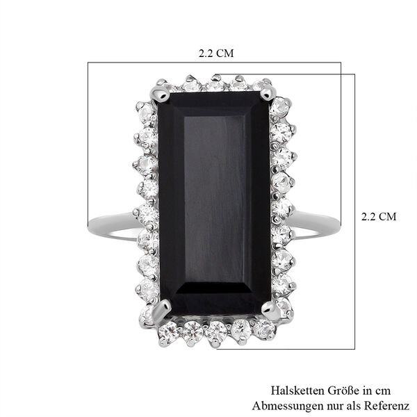Schwarzer Spinell-Ring, 925 Silber platiniert  ca. 11,24 ct image number 5