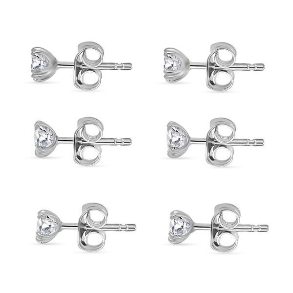 3er Set- D'Joy Moissanit Ohrringe, 925 Silber platiniert ca. 2.58 ct image number 4