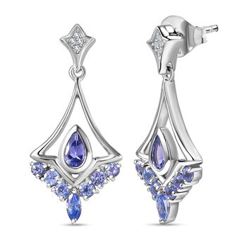 AA Tansanit Ohrringe 925 Silber rhodiniert ca. 1,28 ct.