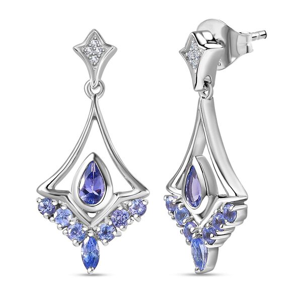 AA Tansanit Ohrringe, ca. 1,28 ct.