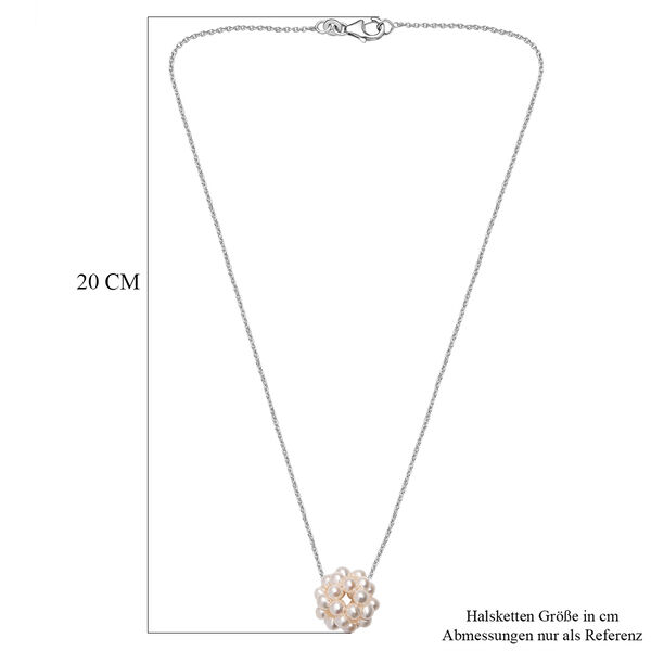 S&uuml;&szlig;wasser Perle Halskette ca. 50 cm 925 Silber rhodiniert image number 5