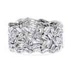 LUSTRO STELLA Weißer Zirkonia Ring 925 Silber rhodiniert (Größe 17.00) 10.41 ct