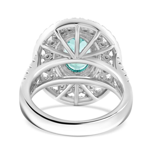 CHAIRMAN VAULT COLLECTION - AAAA Paraiba Turmalin, Weißer Diamant Ring, zertifiziert und geprüft, 950 Platin (Größe 17.00) ca. 3.10 ct image number 4