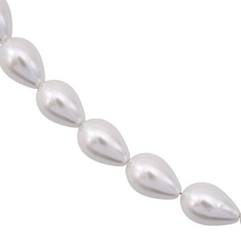 Wei&szlig;e  Muschelkernperle Halskette ca. 45 cm, 925 Silber