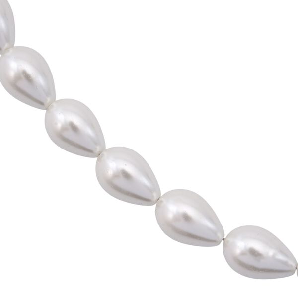 Wei&szlig;e  Muschelkernperle Halskette ca. 45 cm, 925 Silber image number 3