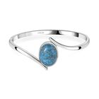 Blaues Türkis Armreif ca. 19 cm Edelstahl ca. 12.28 ct