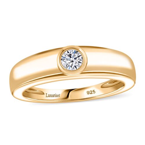 LUXURIANT DIAMOND- VS-EF Labor Diamant Ring, 925 Silber 750 Gelbgold Vermeil - 0,25 ct. image number 2