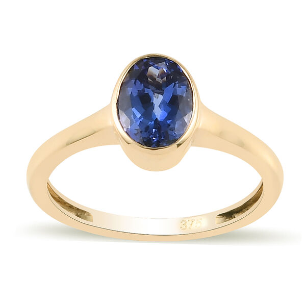 AA Tansanit Solitär Ring 375 Gelbgold image number 0