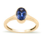AA Tansanit Solitär Ring 375 Gelbgold (Größe 17.00) ca. 1,22 ct
