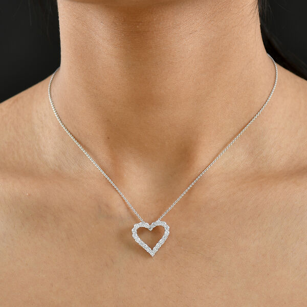 LUXURIANT SGL zertifizierter SI-GH Labor Diamant Anh&auml;nger mit 45cm Kette, 925 Silber rhodiniert - 1 ct. image number 3