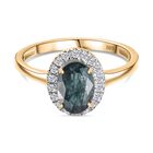 AAA Alexandrit, Weißer Diamant Ring 585 Gold  (Größe 18.00) ca. 1.67 ct