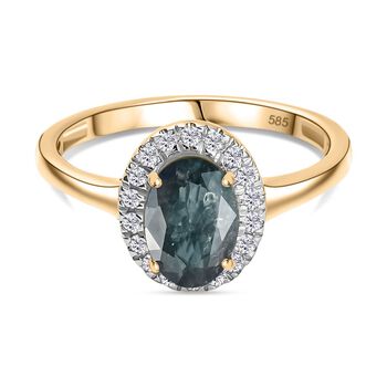 AAA Alexandrit, Wei&szlig;er Diamant Ring 585 Gold  (Gr&ouml;&szlig;e 18.00) ca. 1.67 ct