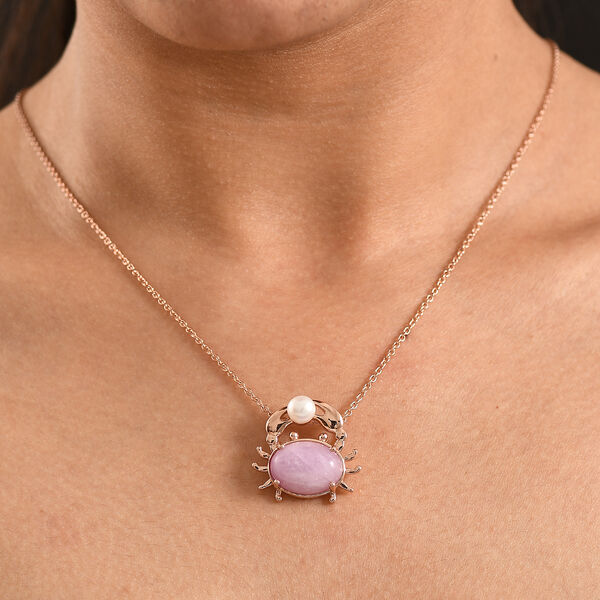 EverTrue Kunzit und S&uuml;&szlig;wasser Perle Anh&auml;nger mit 50cm Kette image number 3