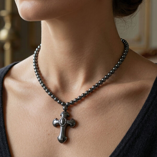 Terahertz Kreuz Halskette, 50 cm - 245 ct. image number 3