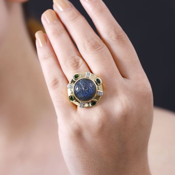 GP Italian Garden Kollektion- Labradorit, Chromdiopsid, Zirkon und blauer Saphir-Ring - 13,06 ct. image number 3