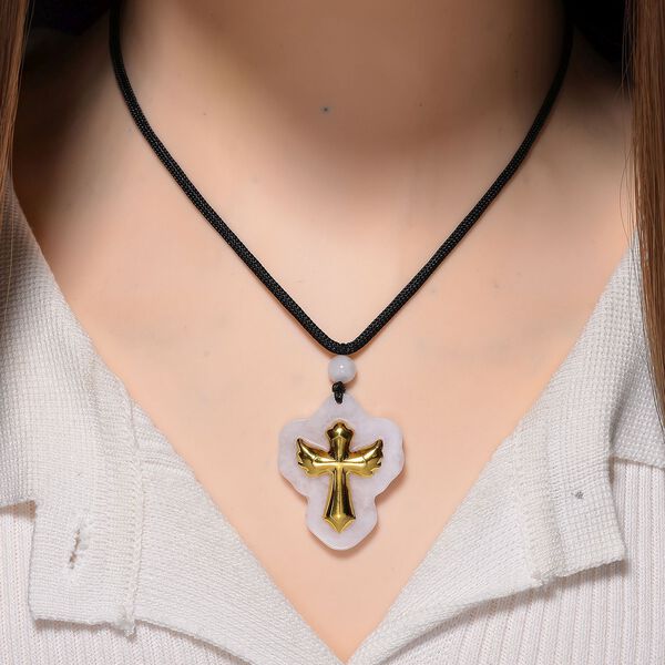 Weiße Jade Halskette ca. Flexibles cm 999 Gold ca. 65,00 ct. image number 2