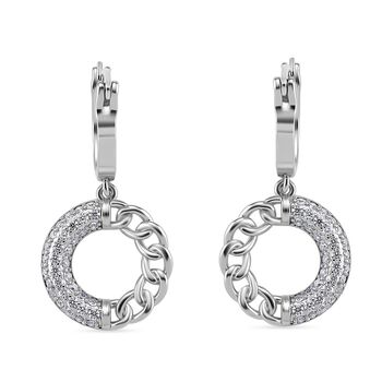 Wei&szlig;er Zirkonia Ohrringe Nickelfreies Messing, Silberfarben