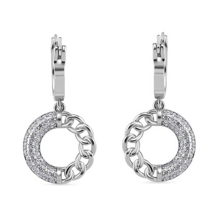 Wei&szlig;er Zirkonia Ohrringe Nickelfreies Messing, Silberfarben