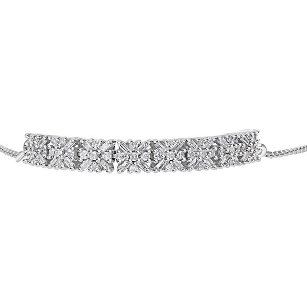 Weißer Diamant Armband, ca. 19 cm, 925 Silber platiniert, ca. 0.50 ct image number 0