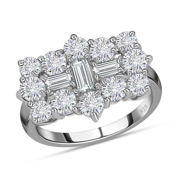 Moissanit Ring, 925 Silber platiniert, ca. 2.16 ct image number 4