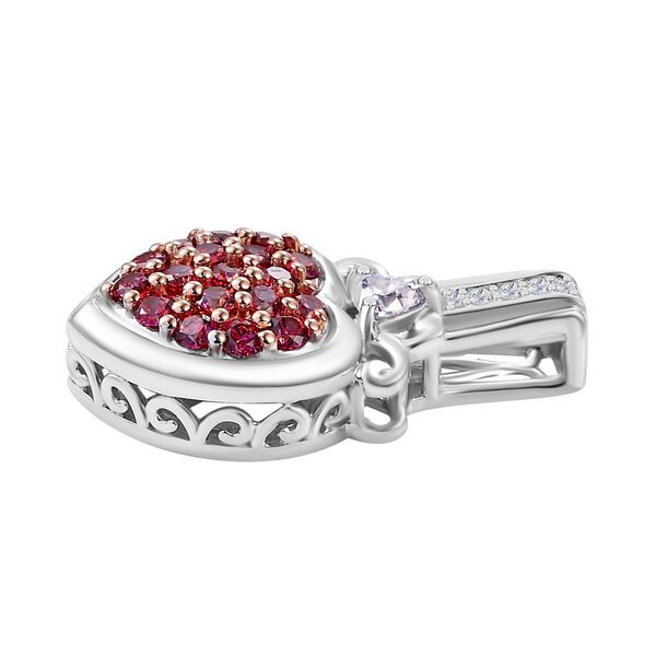 J Francis gefertigt mit SWAROVSKI- roter und weißer Swarovski Zirkonia-Herz-Anhänger image number 4