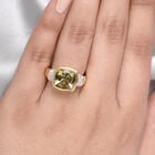 Ouro Verde-Quarz und Zirkon Ring 925 Silber vergoldet (Größe 16.00) image number 2