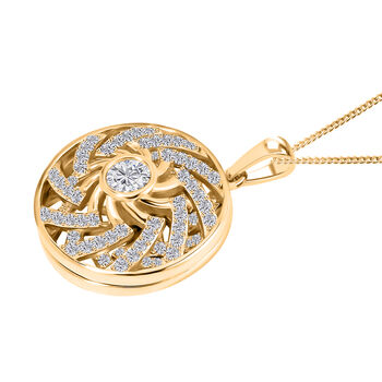 D'Joy Moissanit Anh&auml;nger mit 45cm Kette, 925 Silber vergoldet - 1,60 ct.