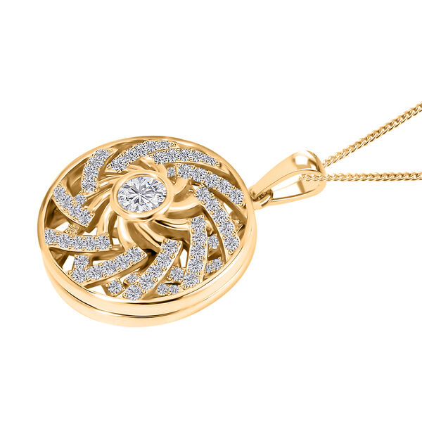 D'Joy Moissanit Anh&auml;nger mit 45cm Kette, 925 Silber vergoldet - 1,60 ct. image number 3