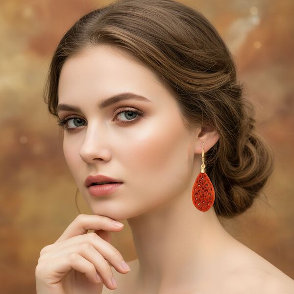 D'Joy rote Jade Ohrringe - 20 ct. image number 2