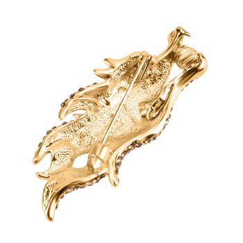 Mehrfarbige Kristall-Brosche, Drachenkopf