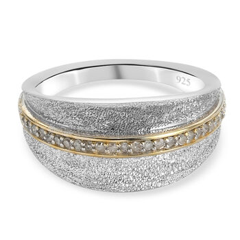 Diamant Ring 925 Silber platiniert (Gr&ouml;&szlig;e 16.00) ca. 0,15 ct