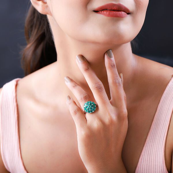 Kagem sambischer Smaragd und Zirkon-Ring - 2,45 ct. image number 3