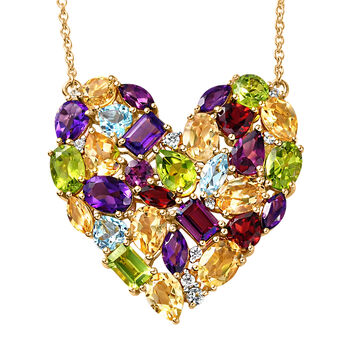 GP - Nat&uuml;rlicher Rhodolith Granat Halskette ca. 45 cm 925 Silber 750 Gelbgold Vermeil ca. 16,56 ct.