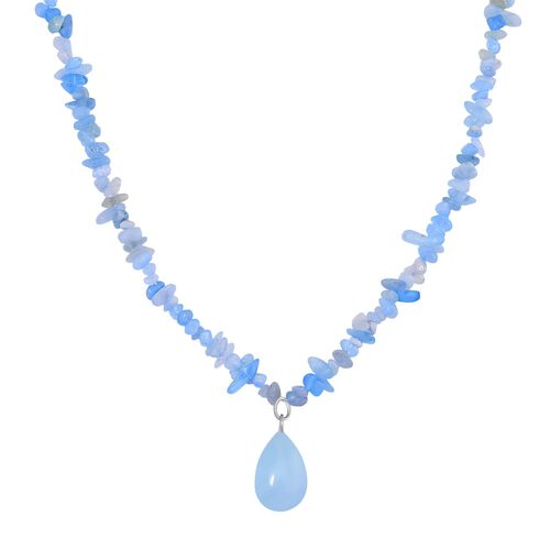 Aquamarin Halskette ca. Flexibles cm Reiner Edelstahl ca. 85,00 ct. image number 0