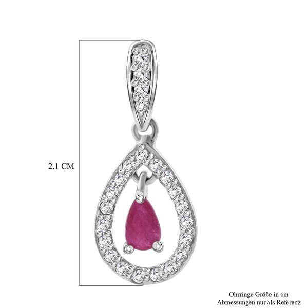 Burma-Rubin und Zirkon Ohrringe - 0,85 ct. image number 4