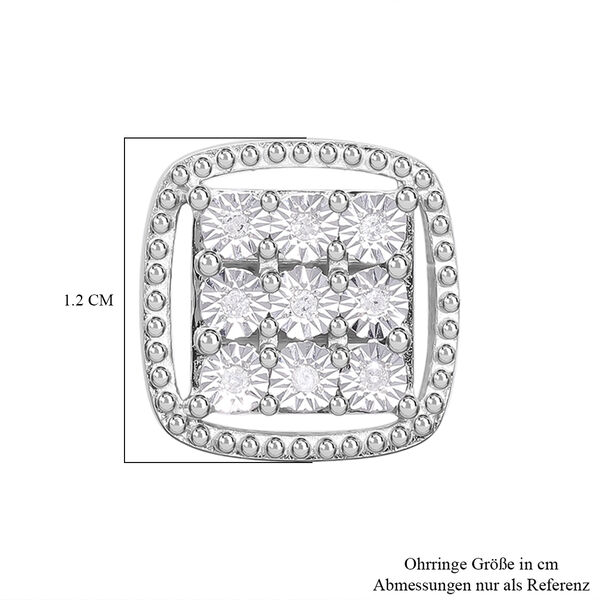Wei&szlig;er Diamant Ohrringe, 925 Silber platiniert, ca. 0.10 ct image number 6