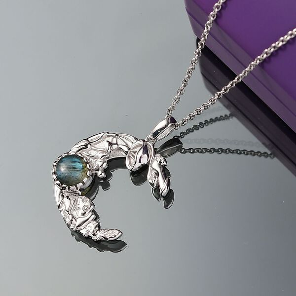 Labradorit Anhänger mit 50cm Kette - 1,50 ct. image number 2