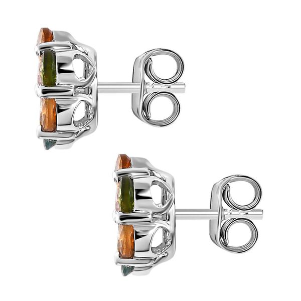 Mehrfarbige-Turmalin Ohrringe, 925 Silber platiniert, ca. 1.91 ct image number 5